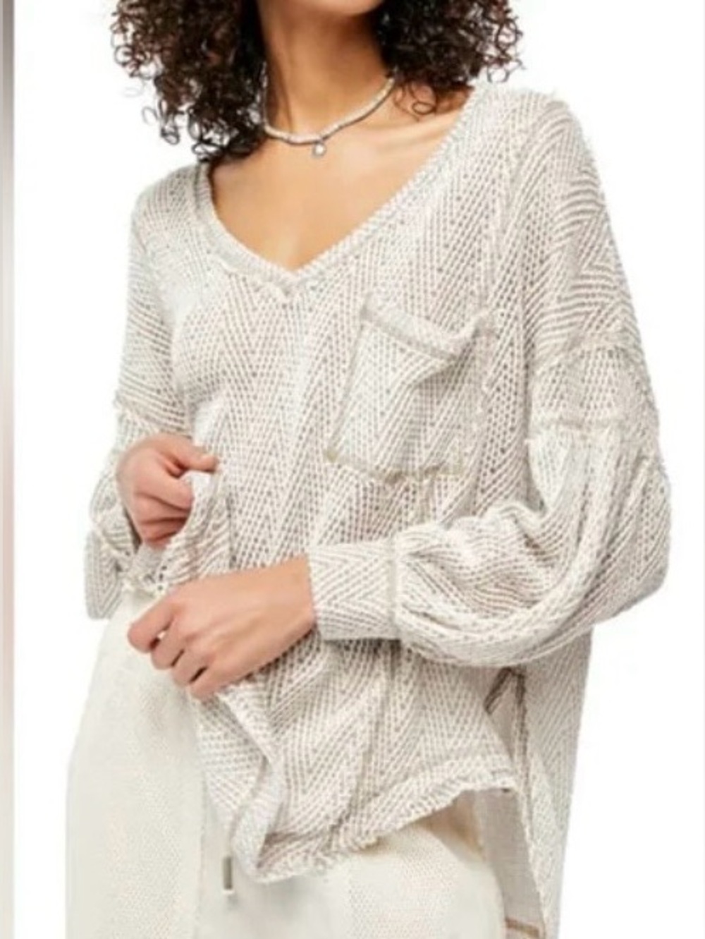 NWT Free People We The Free Fresh & New Hacci Knit Top Size M